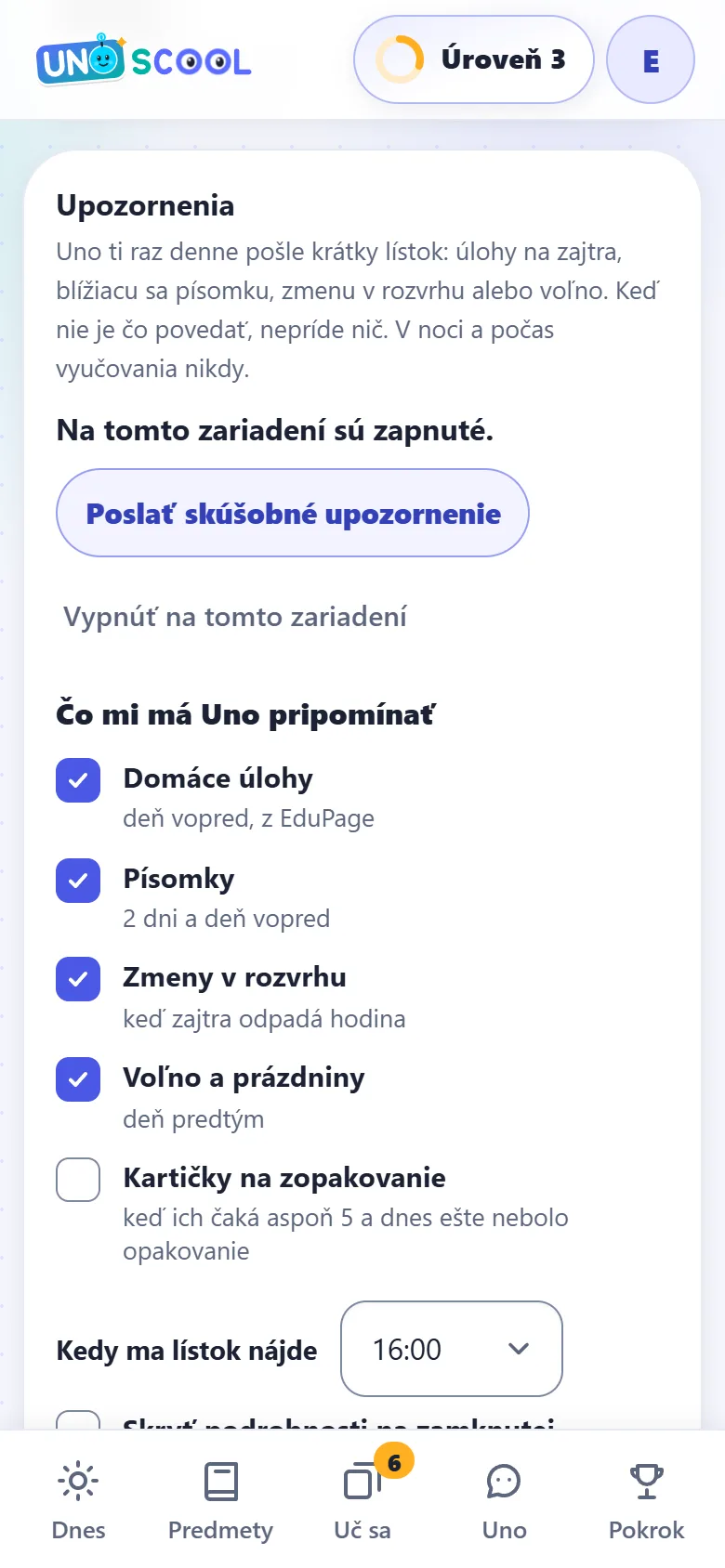 Upozornenia: čo a kedy má Uno pripomínať