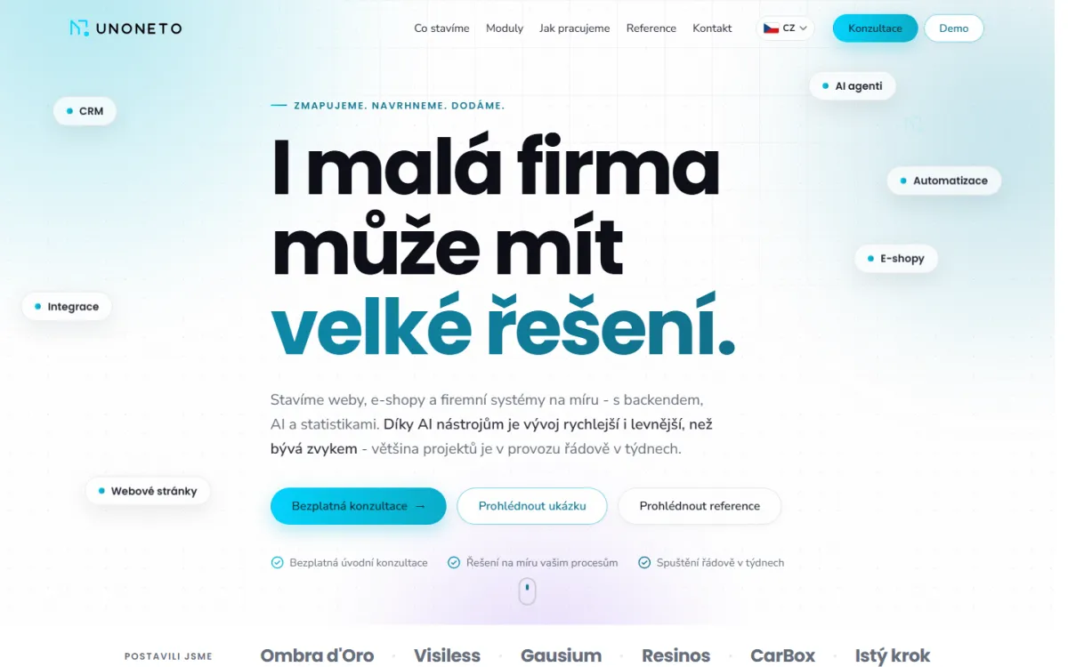 Česká verzia webu na vlastnej doméne unoneto.cz - jeden kód, dva weby.