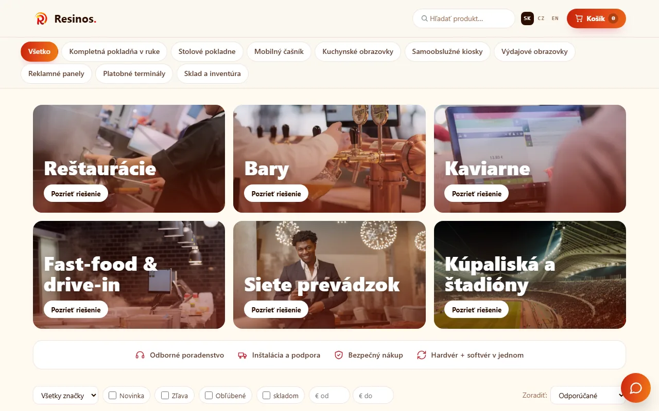 Ukážka webu Resinos e-shop